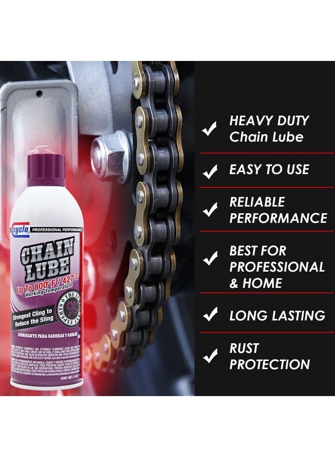 cyclo 3 Piece Combo Motorcycle Chain Lube Spray – High-Temperature Lubricant up to 800°F / 427°C – Reduces Friction & Wear, Prevents Rust, Water Resistant, Long-Lasting Performance for Smooth & Quiet Ride – 11oz - Image 3